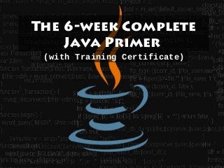 The 6-week Complete
Java Primer
(with Training Certificate)
 