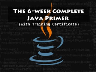 The 6-week Complete
Java Primer
(with Training Certificate)
 