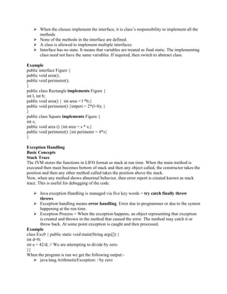 JAVA Notes - All major concepts covered with examples | DOCX