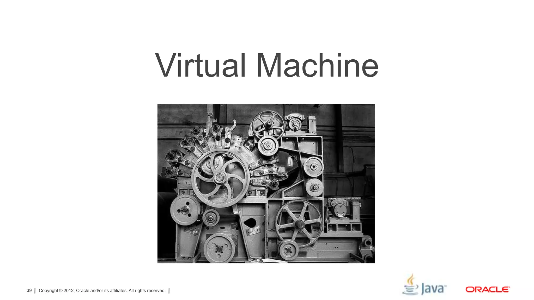 Virtual Machine

39

Copyright © 2012, Oracle and/or its affiliates. All rights reserved.

 