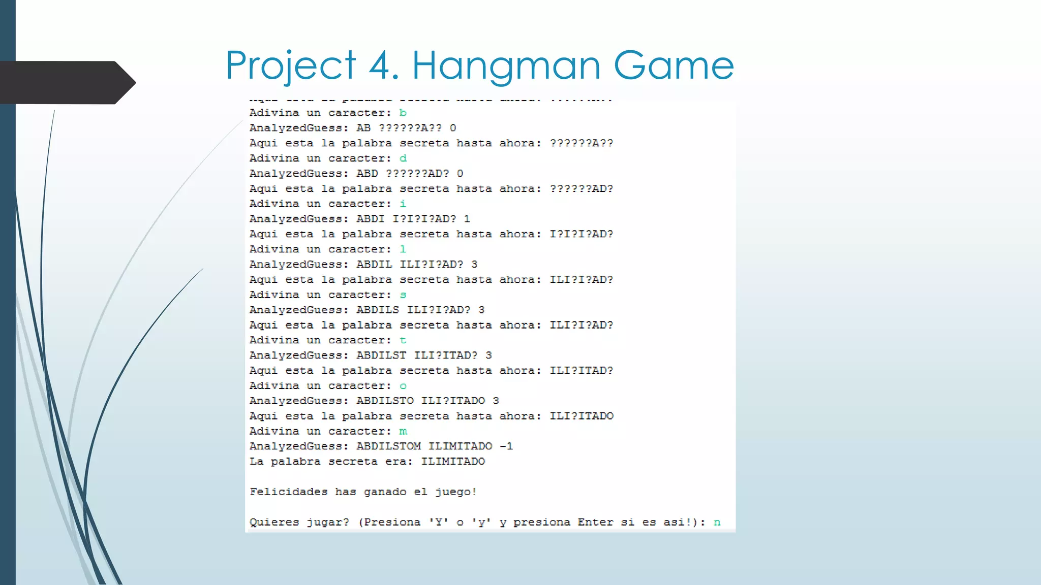 Project 4. Hangman Game