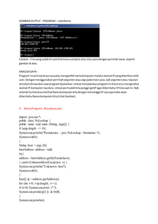 contoh Program sederhana Java dan penjelasan programnya | PDF