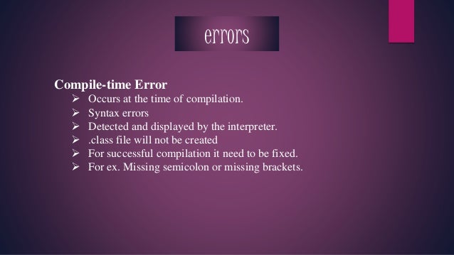 Java history, versions, types of errors and exception, quiz