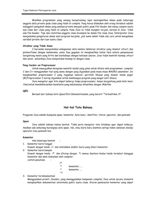 Struktur Pemrograman Java | PDF