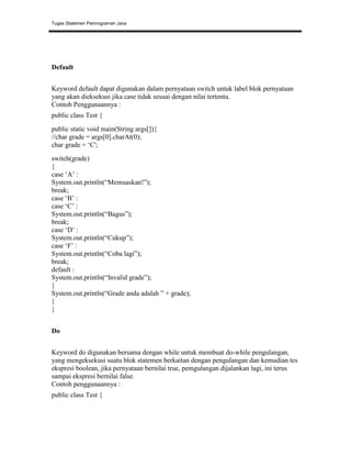 Struktur Pemrograman Java | PDF