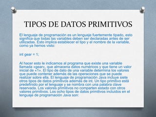 Tipos de datos Java | PPTX
