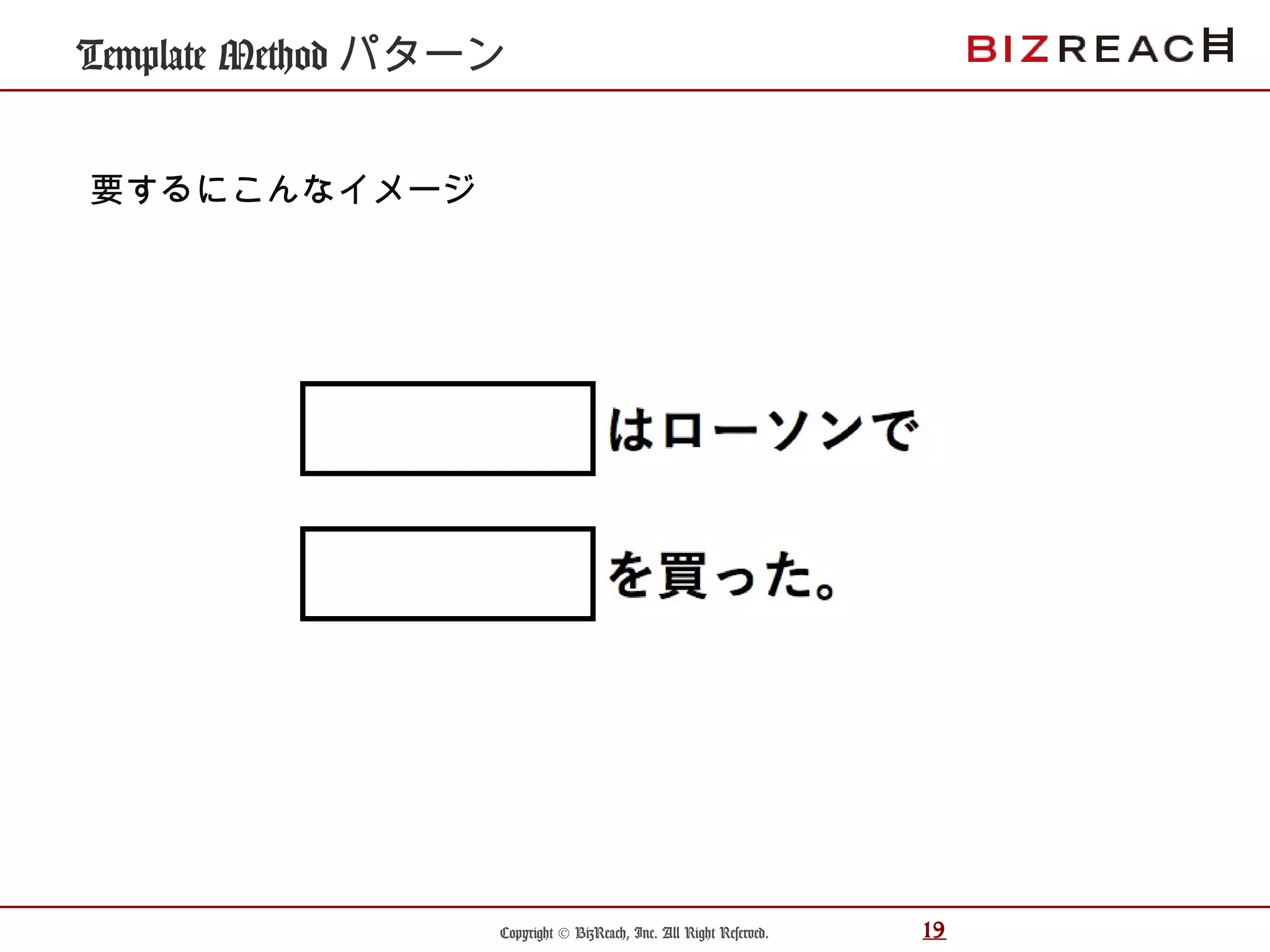 Copyright © BizReach, Inc. All Right Reserved. 19
Template Method パターン
要するにこんなイメージ
 