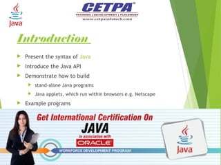 INTRODUCTION TO JAVA | PPT