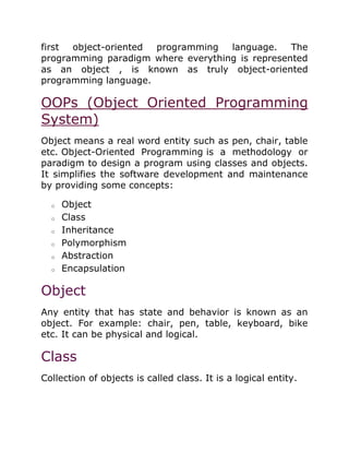 A seminar report on core java | PDF
