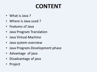 what is java? | PPTX | Programming Languages | Computing