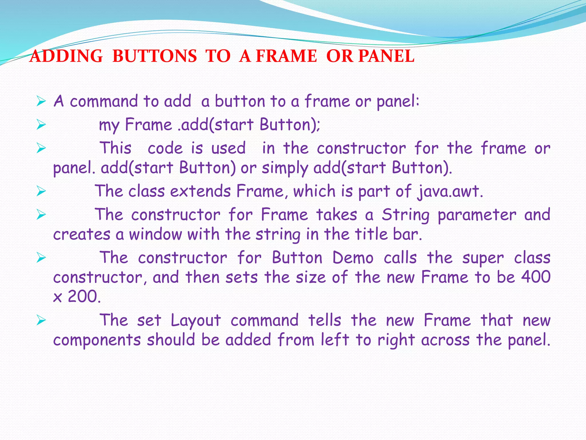 GUI components in Java | PPT