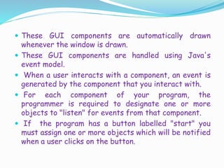 GUI components in Java | PPTX
