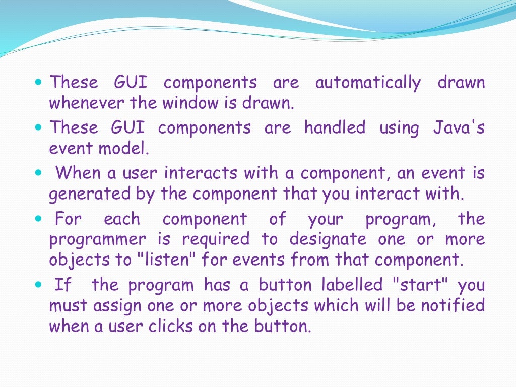 GUI components in Java
