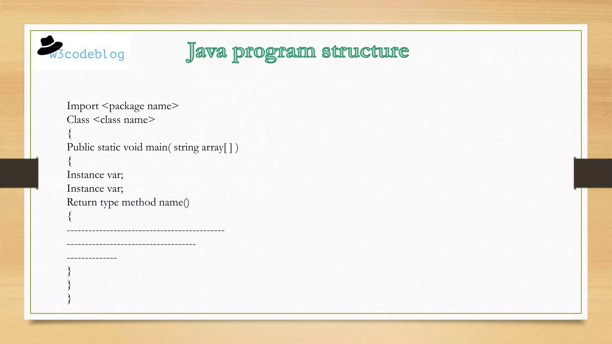 Java program structure | PPTX