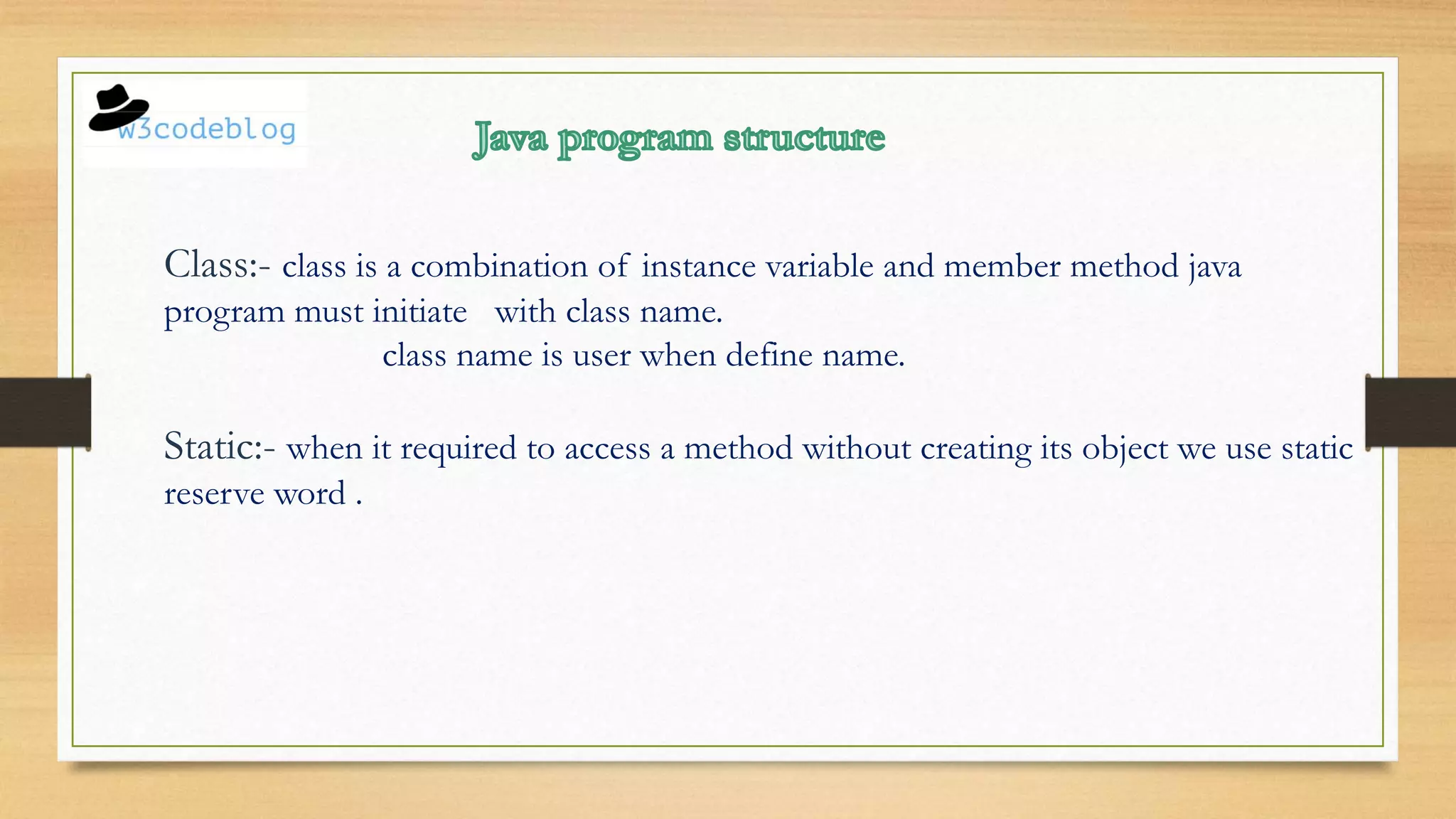 Java program structure | PPT