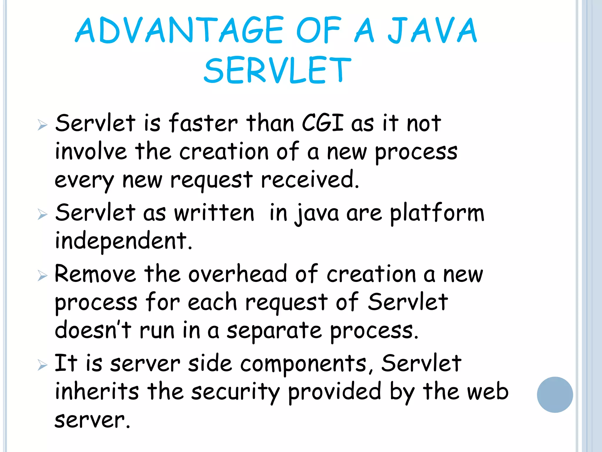 servlet in java | PPTX | Web Development | Internet