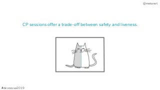 @metanet
CP sessions offer a trade-off between safety and liveness.
#devoxxua2019
 