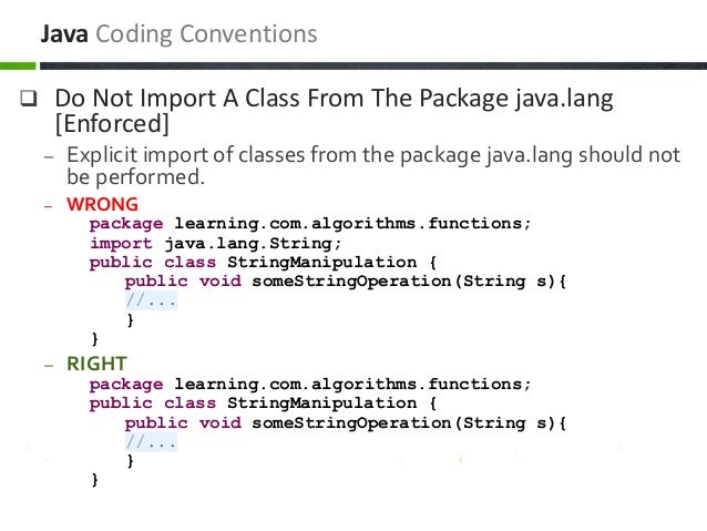 Java j2ee coding conventions