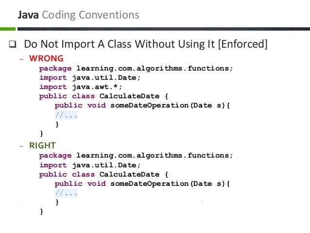 Java & J2EE Coding Conventions