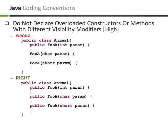 Java & J2EE Coding Conventions
