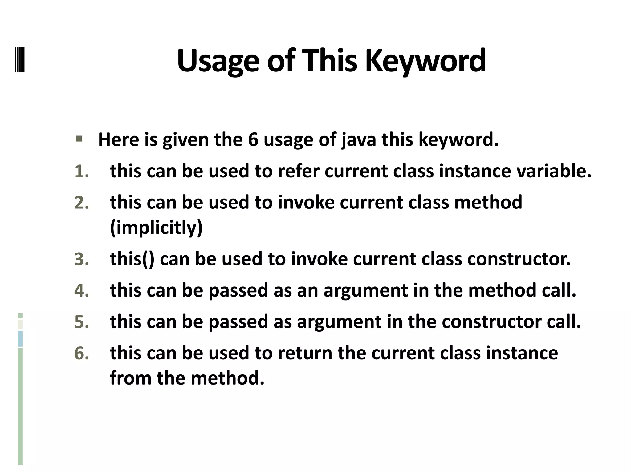This and Static Keyword | PPT