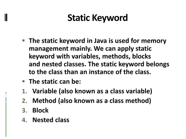 This and Static Keyword | PPT