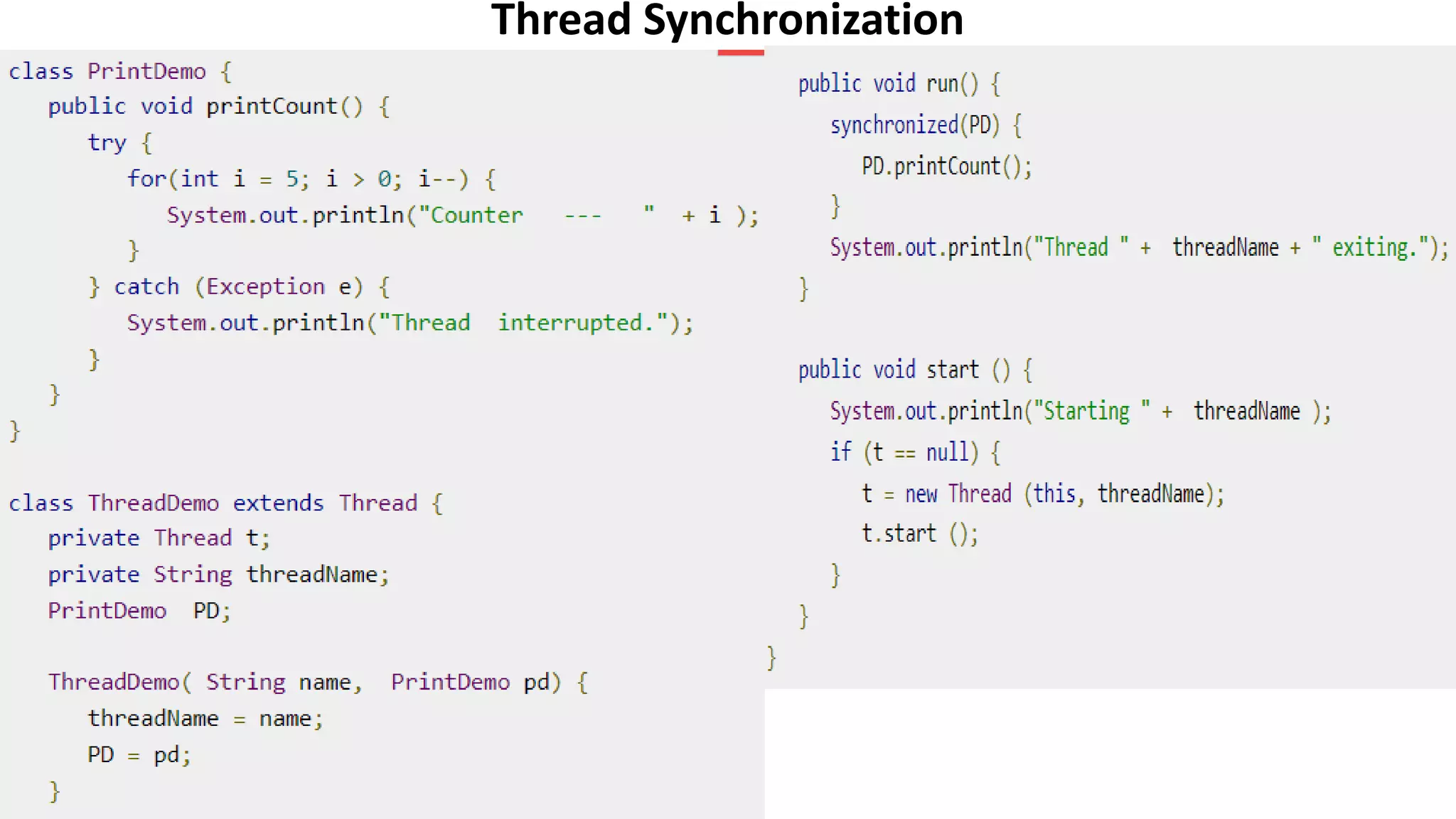Thread Synchronization
 