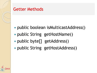 NETWORKING EN JAVA CLASSES IN THE JDK... | PPT