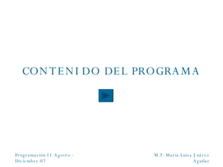 CONTENIDO DEL PROGRAMA 