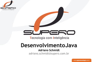 DesenvolvimentoJava
Adriano Schmidt
adriano.schmidt@supero.com.br
 