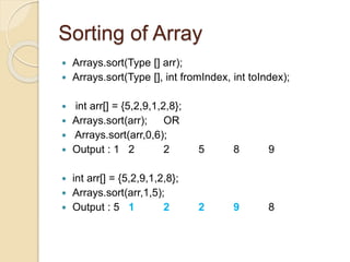 Java arrays | PPTX