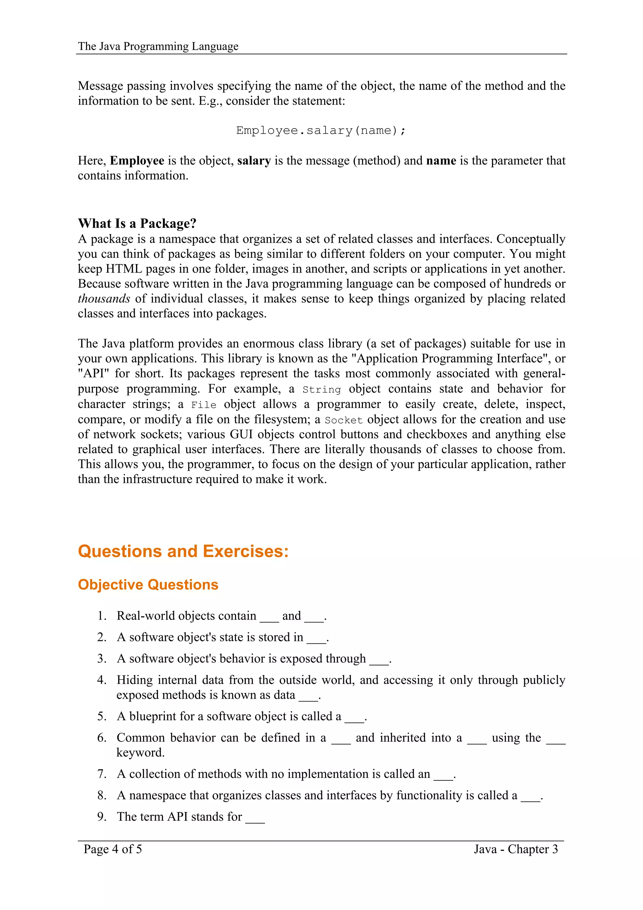 Java chapter 3 | PDF