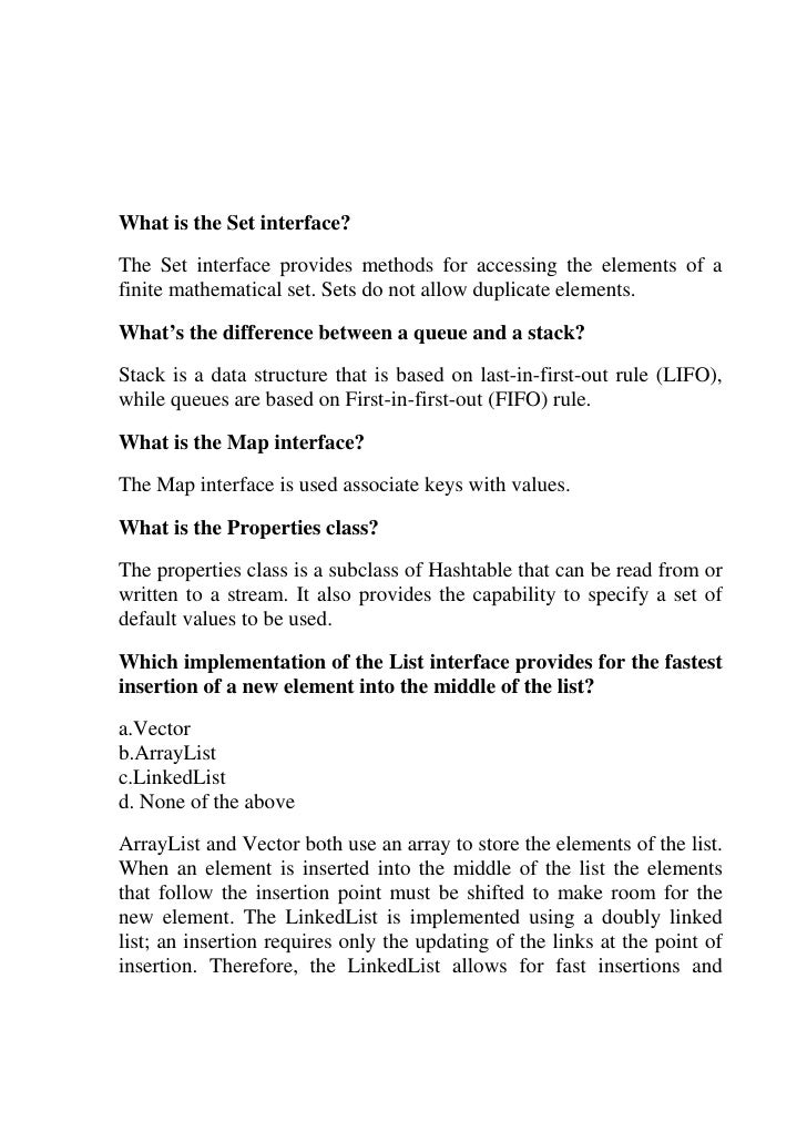 collections in java interview questions