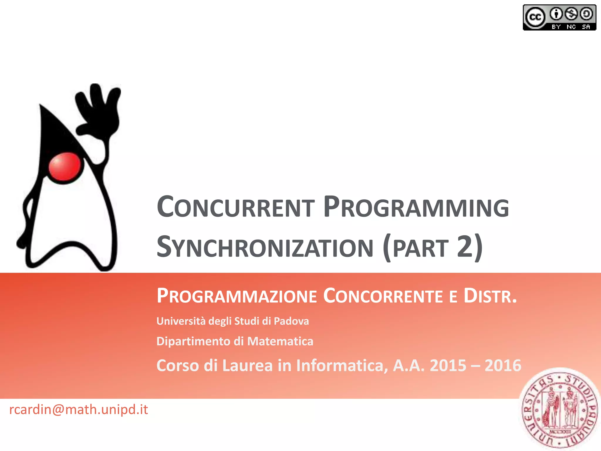 Java- Concurrent programming - Synchronization (part 2) | PPT