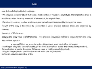 Java core - Detailed Overview | PPT