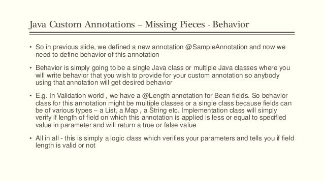 How to write custom annotations in java