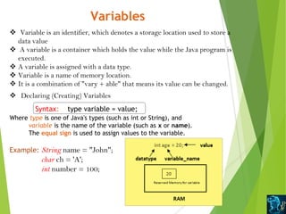 Java data types, variables and jvm | PPT