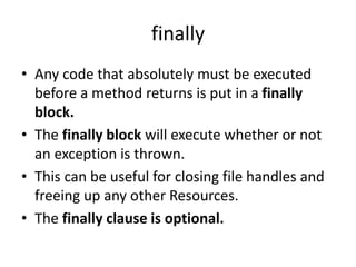 Java exception handling | PPTX