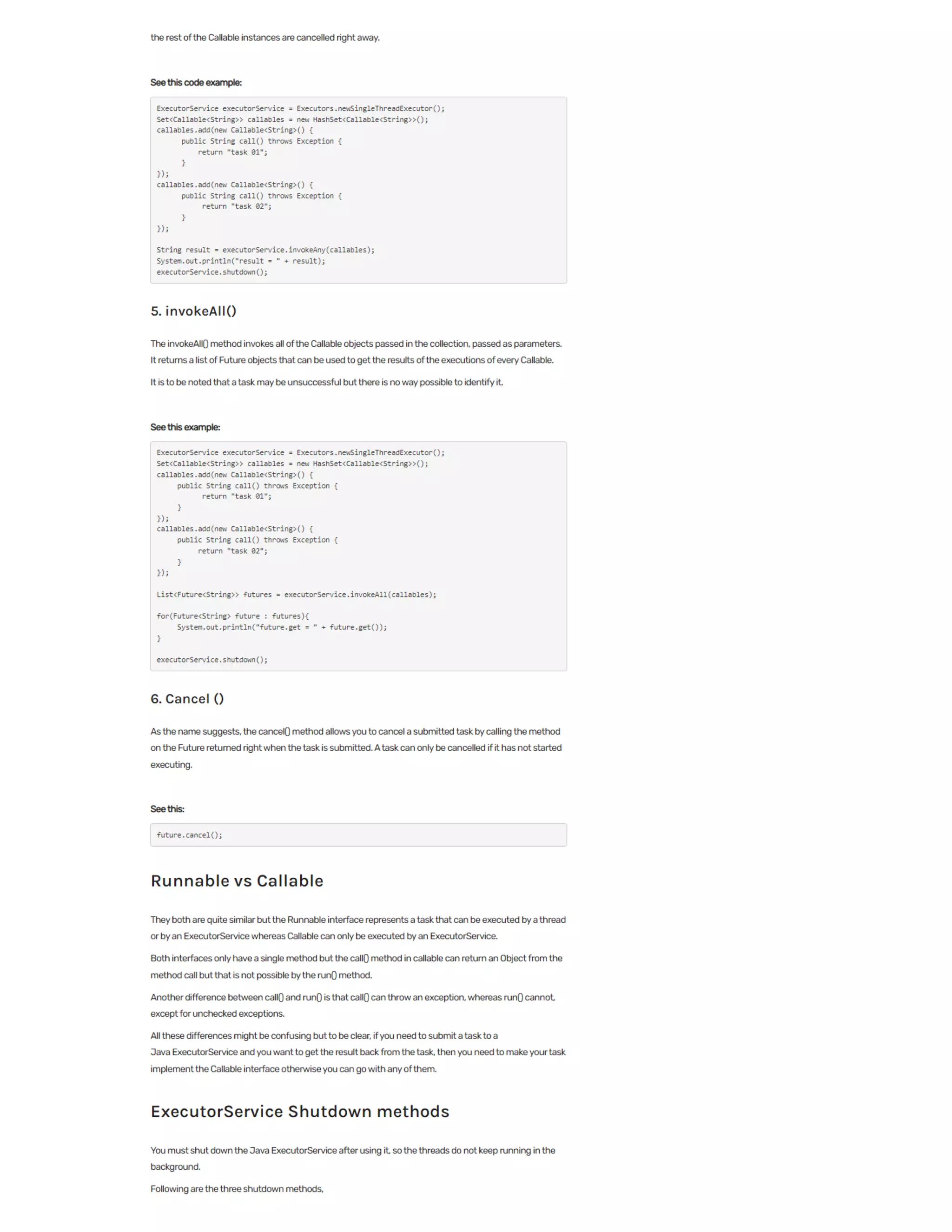 A Guide to the Java ExecutorService | PDF