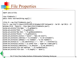 Java - File Input Output Concepts