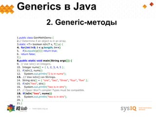 Java Generics: What it is and How to Implement it | PPT