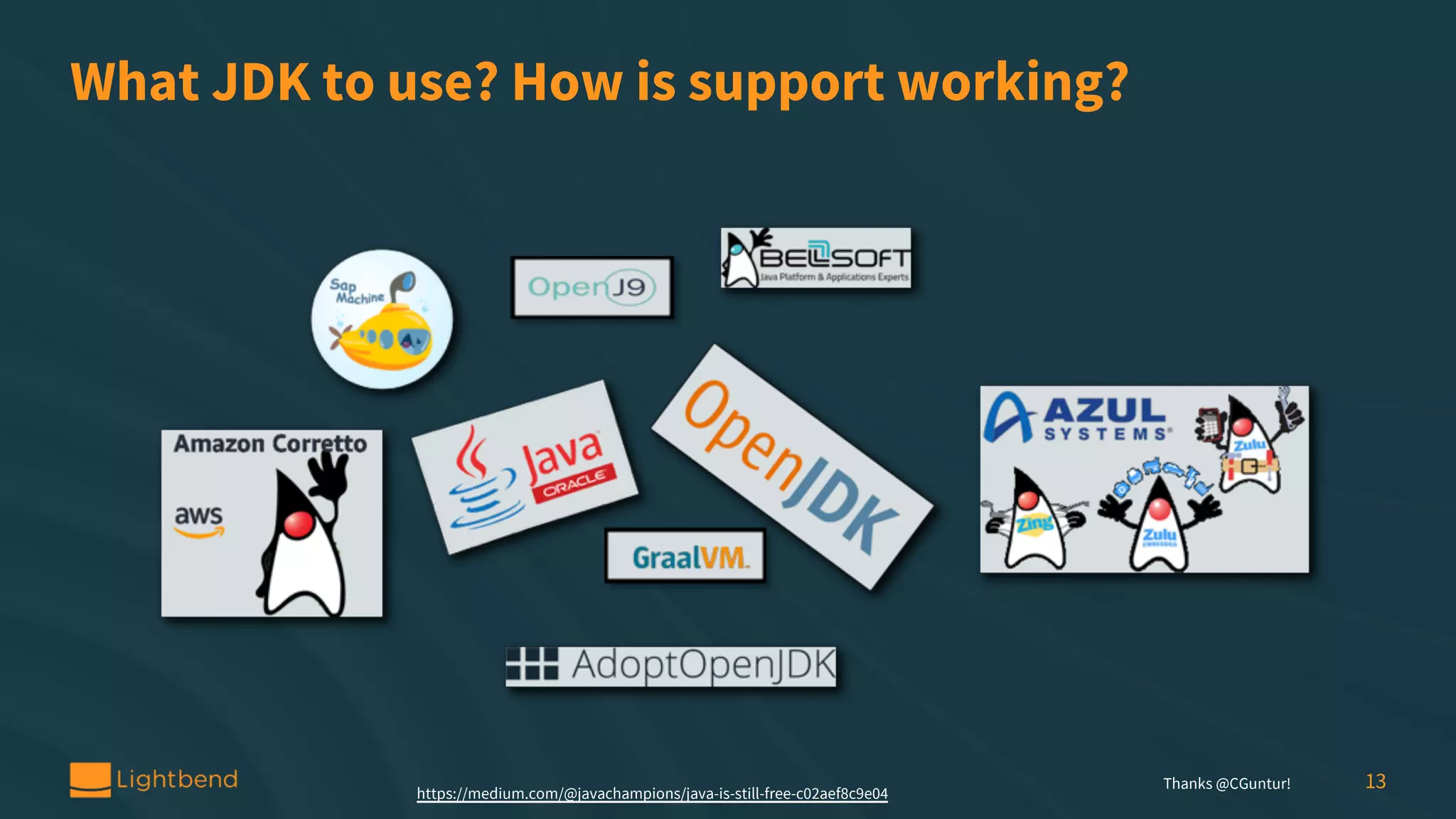 What JDK to use? How is support working? 13Thanks @CGuntur! https://medium.com/@javachampions/java-is-still-free-c02aef8c9e04 