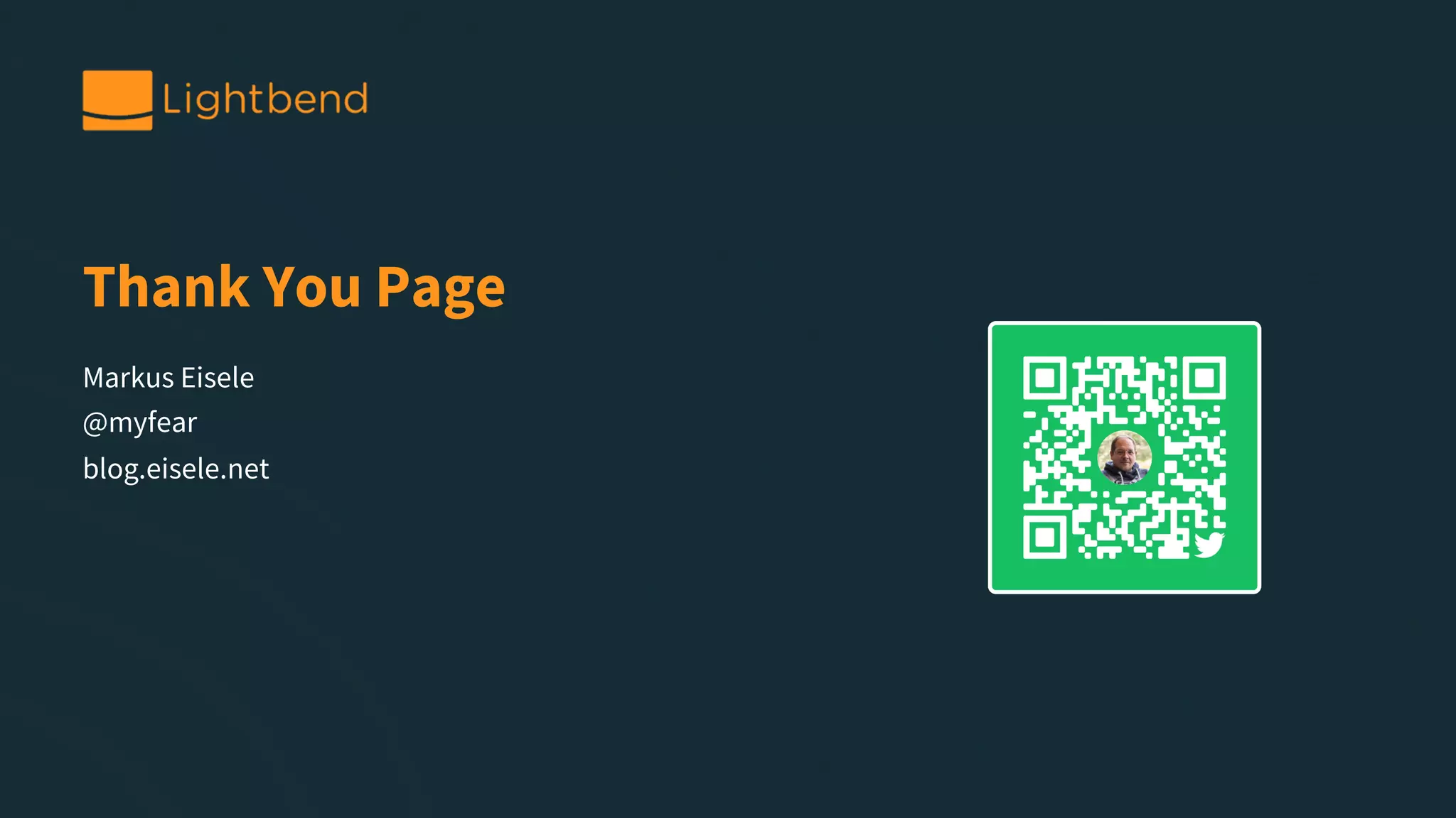 Thank You Page Markus Eisele @myfear blog.eisele.net 