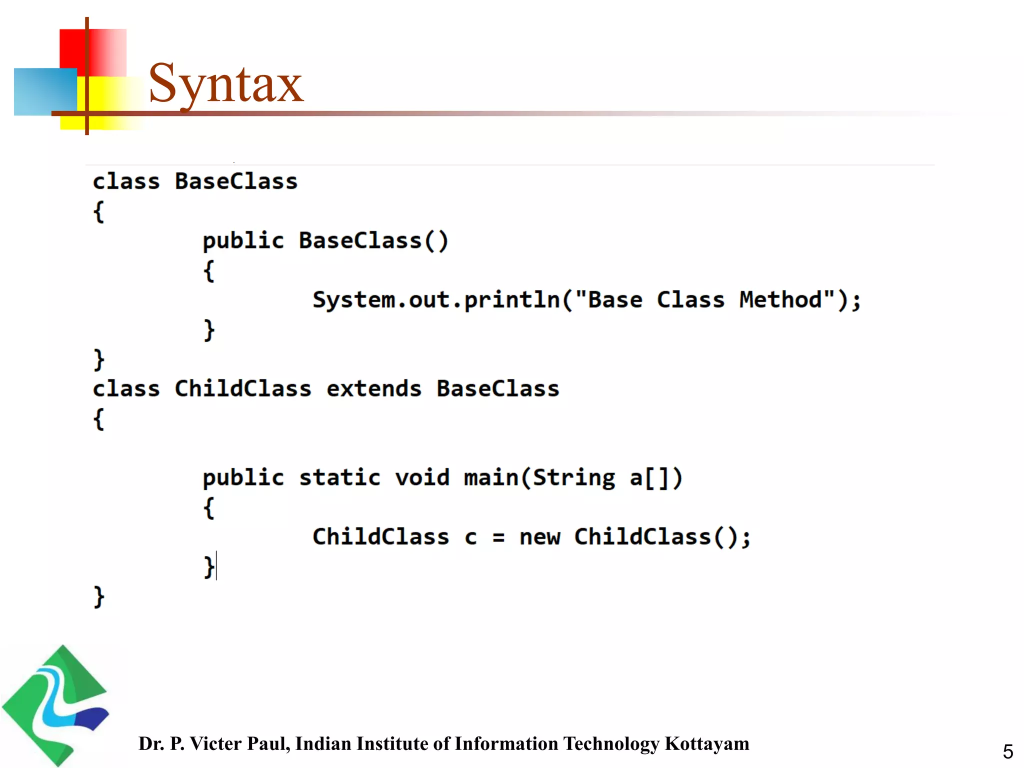 5 Syntax Dr. P. Victer Paul, Indian Institute of Information Technology Kottayam 
