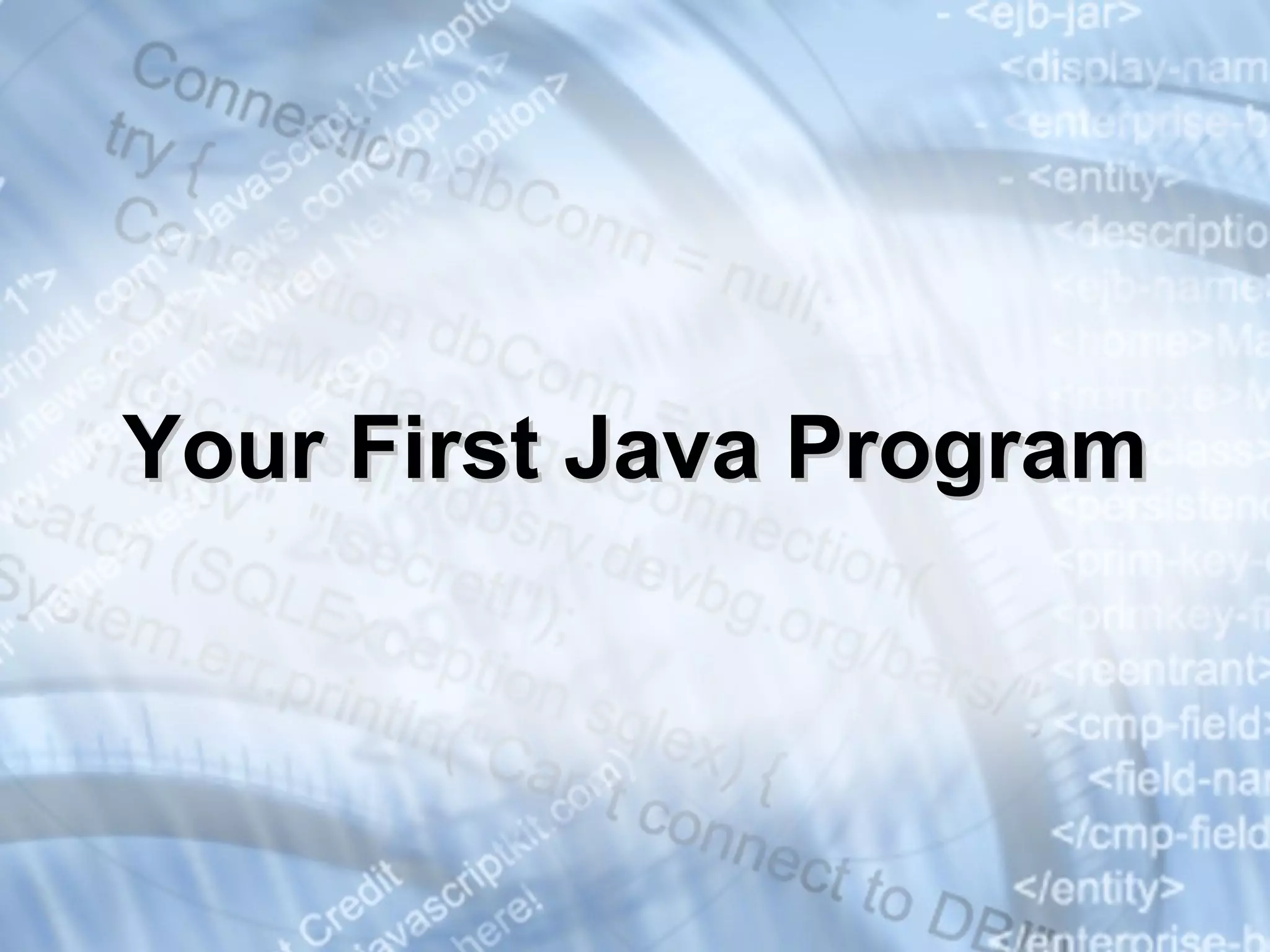 Your First Java Program 