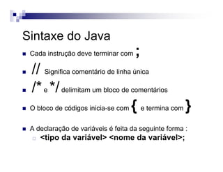 Java   introdução ao java