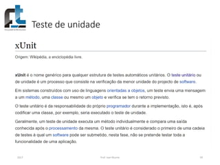 Teste de unidade
2017 Prof. Ivan Ricarte 59
 