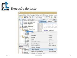 Execução do teste
2017 Prof. Ivan Ricarte 67
 