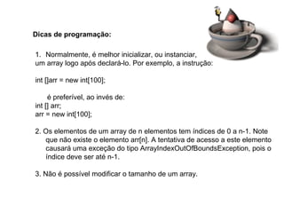 Java básico - Módulo 06: Array | PPT