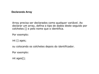 Java básico - Módulo 06: Array | PPT